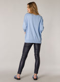 0003558 Fine Knit Double Zip Bottom Jump Blue