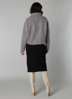 0005040 Wool Mix Short Zip Up Jacket Grey