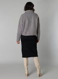 0005040 Wool Mix Short Zip Up Jacket Grey