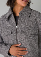 0005040 Wool Mix Short Zip Up Jacket Grey