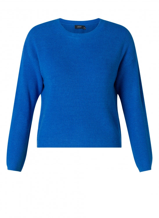 0005102 O-Neck Chunky Knit Jumper Cobalt Blue