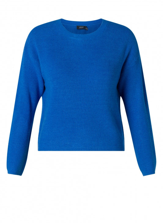0005102 O-Neck Chunky Knit Jumper Cobalt Blue