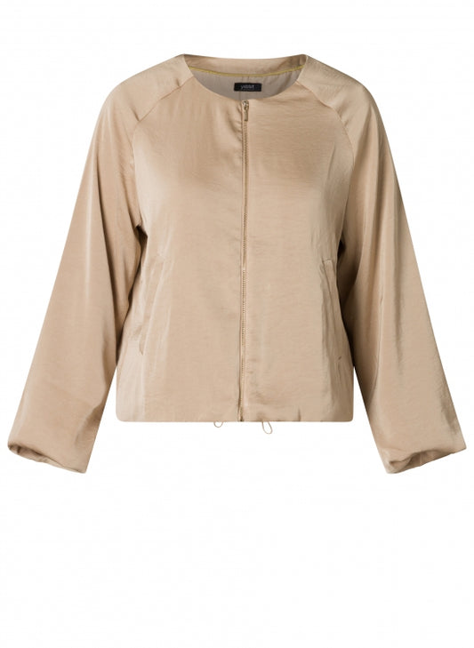 0005224 Silky Balloon Slve/Hem O-Neck Jc Taupe