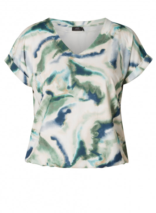 0005279 Elastic Bottom Print Cap Slve To White/Green