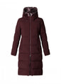 0005648 Knee Lgt Padded Shiny Hood Coat Plum