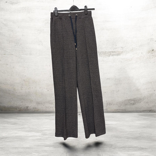 5699 Wide Leg Chequered Trouser Navy/Brown