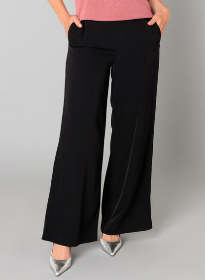 0005769 Wide Leg Dressy Crepe Chiffon Black