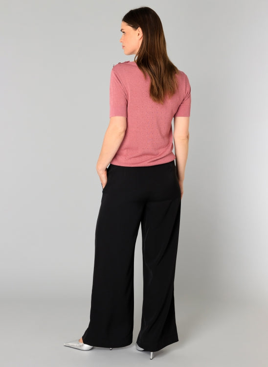 0005769 Wide Leg Dressy Crepe Chiffon Black