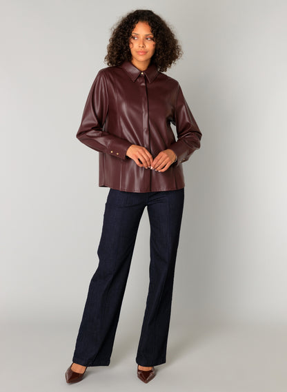 0005779 Celeste Faux Leather Fitted Shac Bordeaux