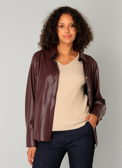 0005779 Celeste Faux Leather Fitted Shac Bordeaux