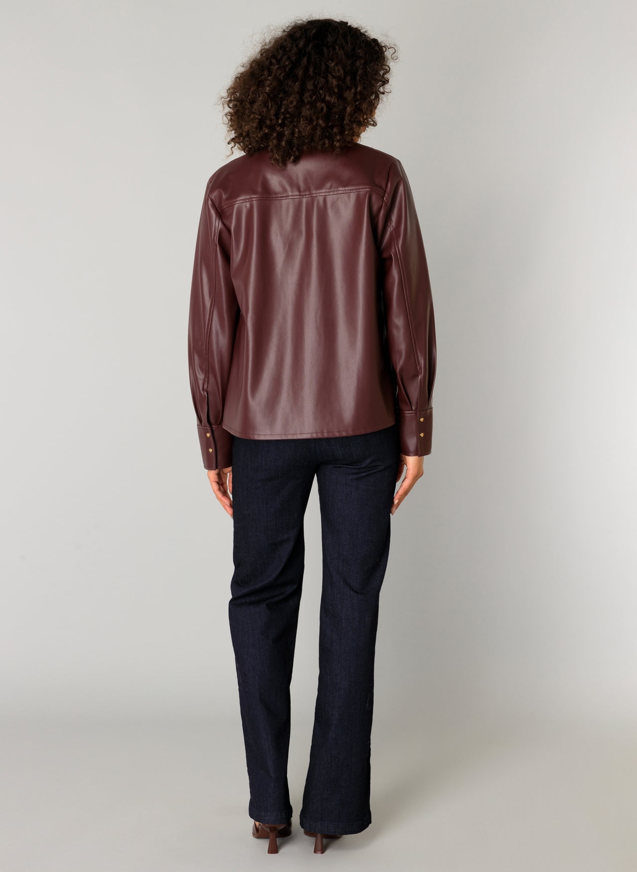 0005779 Celeste Faux Leather Fitted Shac Bordeaux