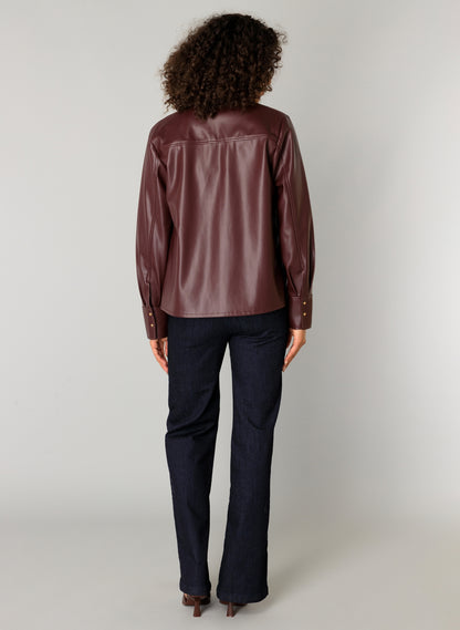 0005779 Celeste Faux Leather Fitted Shac Bordeaux