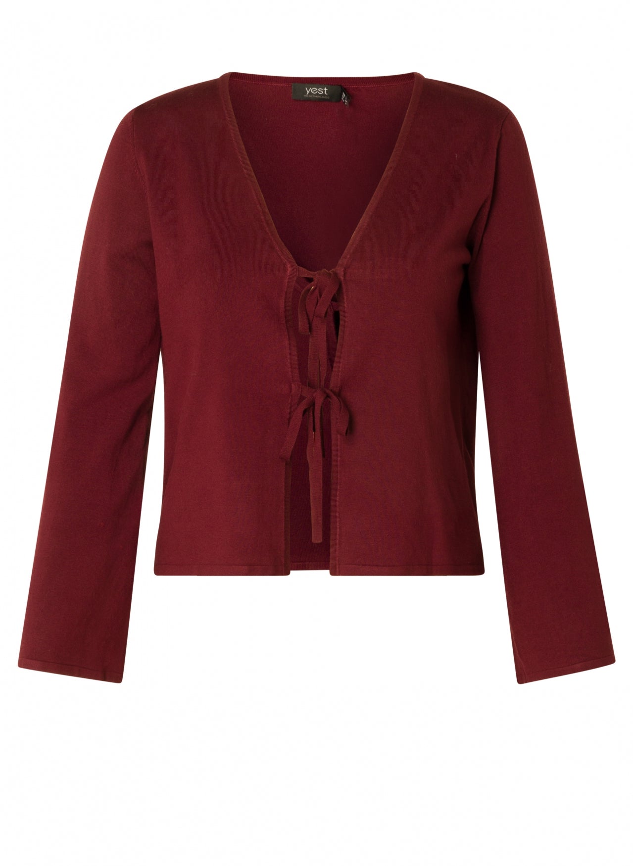 0005824 Camile Double Tie Fine Knit Card Bordeaux