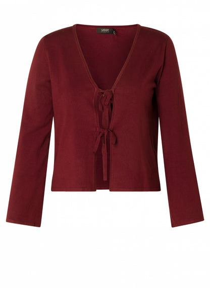 0005824 Camile Double Tie Fine Knit Card Bordeaux