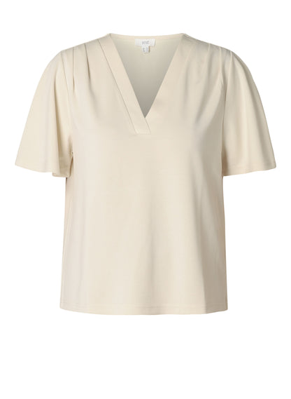 Kiera 6188 Sh/Sl V Neck Soft Feel Top Nude