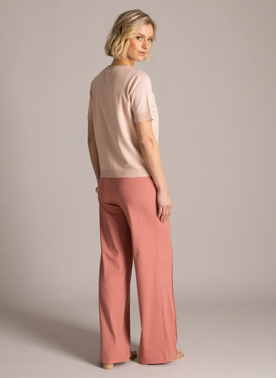 Kassy 6196 Sh/Sl Cardigan Gold Buttons Rose Clay