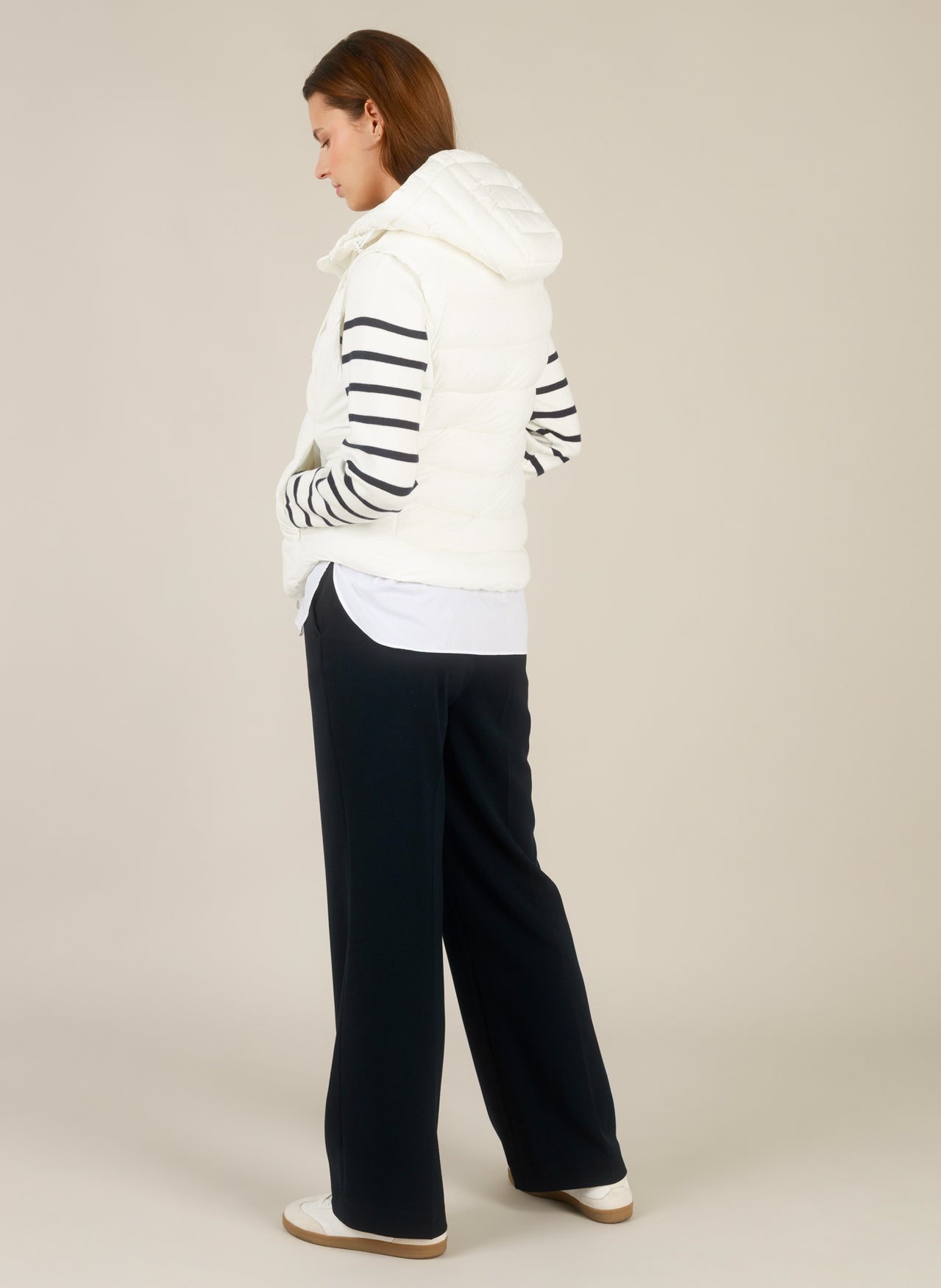 0006236 Padded Hood Casual Gilet White
