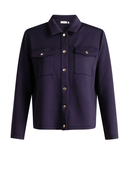 6451 SHORT SOFT JACKET POP BUTTON & POCKETS Navy
