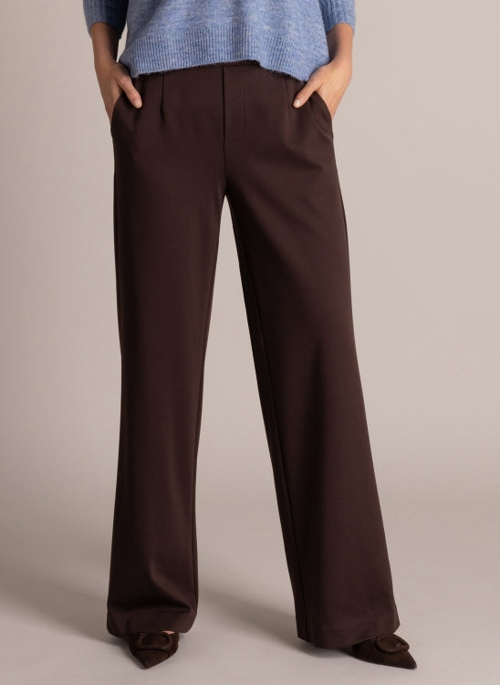 6482 FULL LENGTH WIDE LEG TRS WITH POCKETS Brown