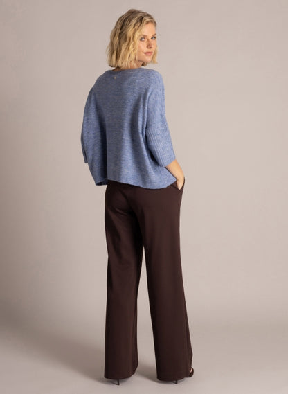 6482 FULL LENGTH WIDE LEG TRS WITH POCKETS Brown