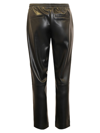 10048 LEATHER LOOK PANTS STRAIGHT LEG Black