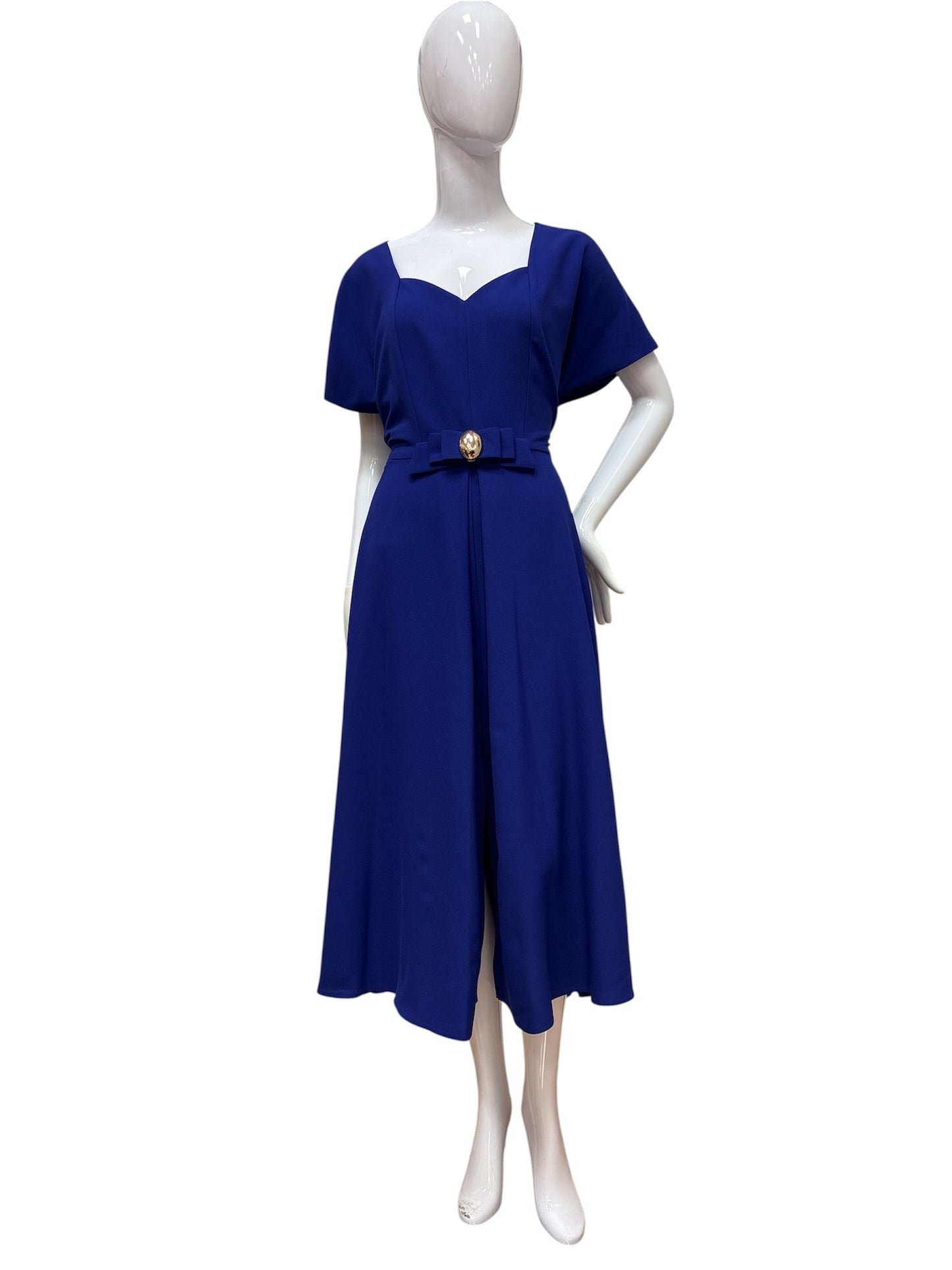 1018.4 Bow Front Sweet Neck S/S Aline Dr Royal Blue