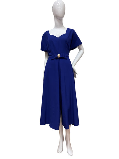 1018.4 Bow Front Sweet Neck S/S Aline Dr Royal Blue