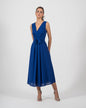 V1030.7 Sleeveless Dress Bow Detail Royal Blue