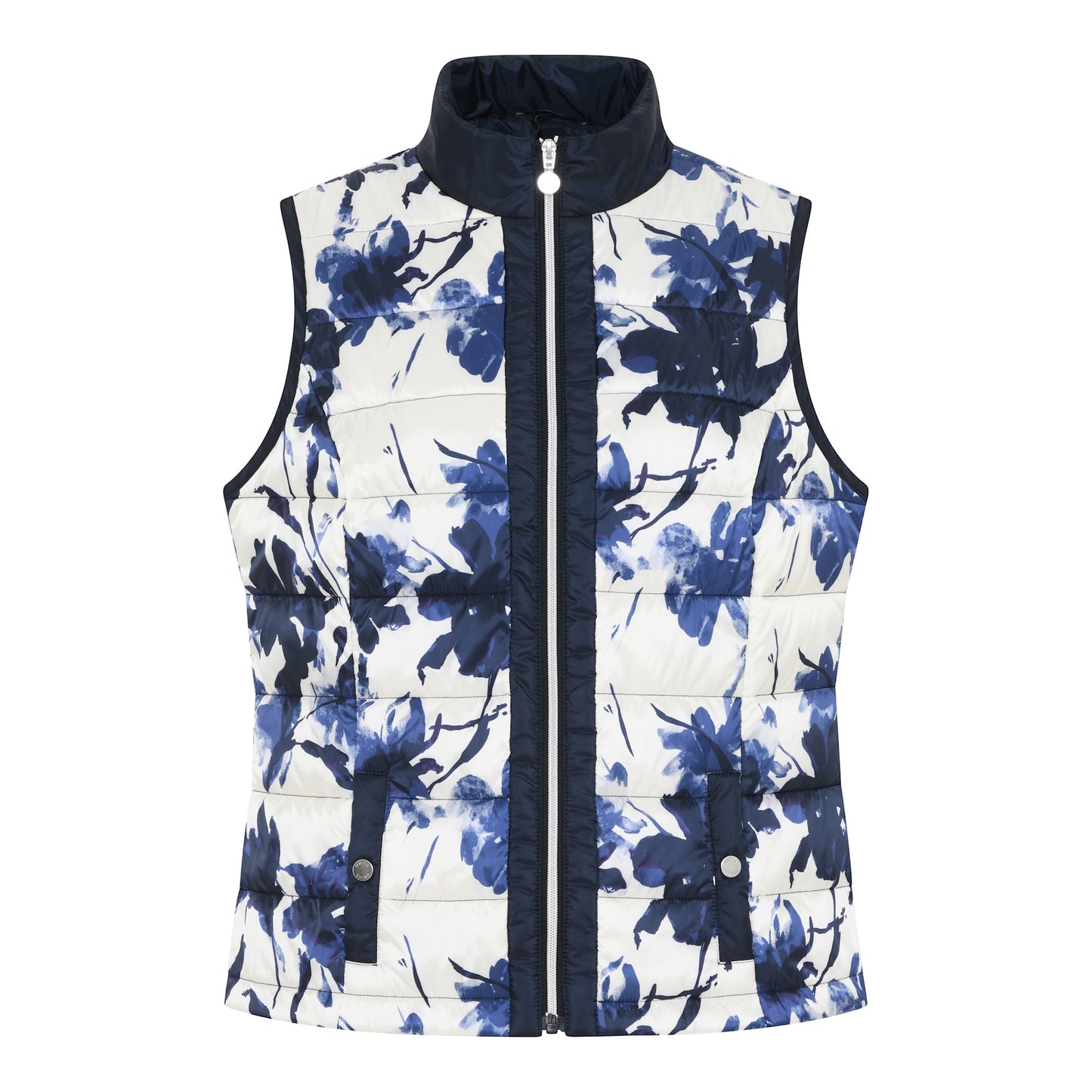 105 382 Print Padded Casual Gilet Navy/Blue