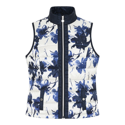 105 382 Print Padded Casual Gilet Navy/Blue