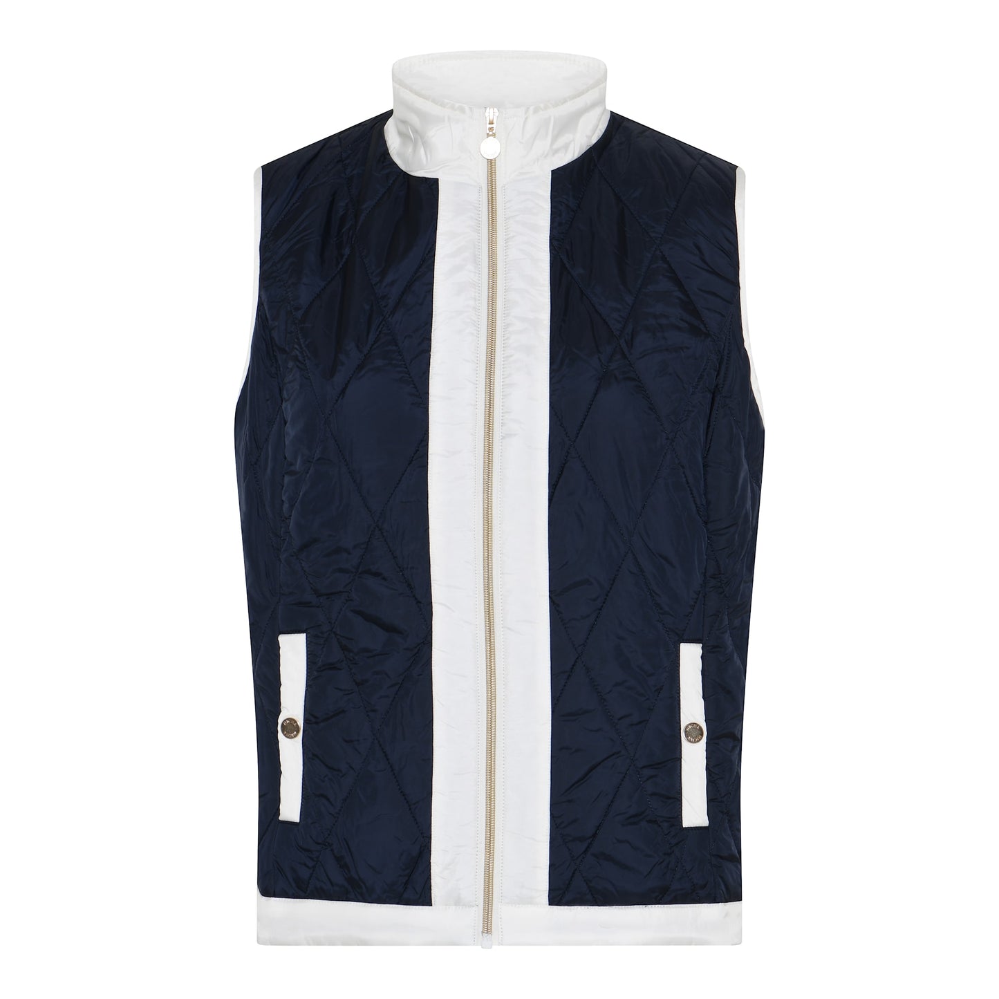 105 385 2 Tone Light Padded Gilet Navy/White