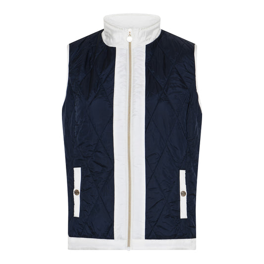 105 385 2 Tone Light Padded Gilet Navy/White