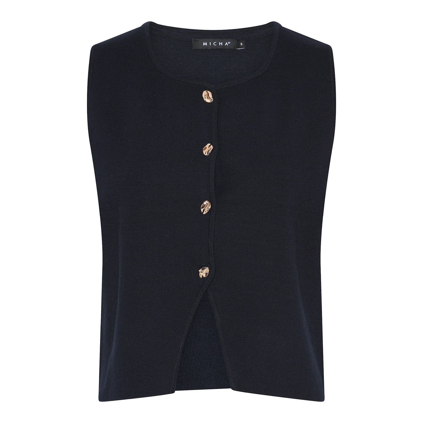 105-365-Navy 105 365 Button Up V-Neck S/L Vest Cardig Navy Tan