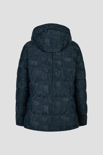 10590062 Short wet-look hooded puff jkt Navy