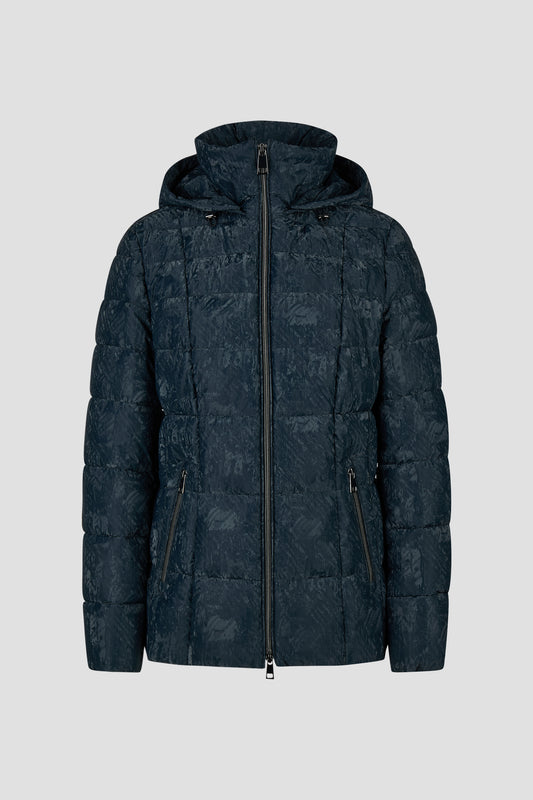 10590062 Short wet-look hooded puff jkt Navy