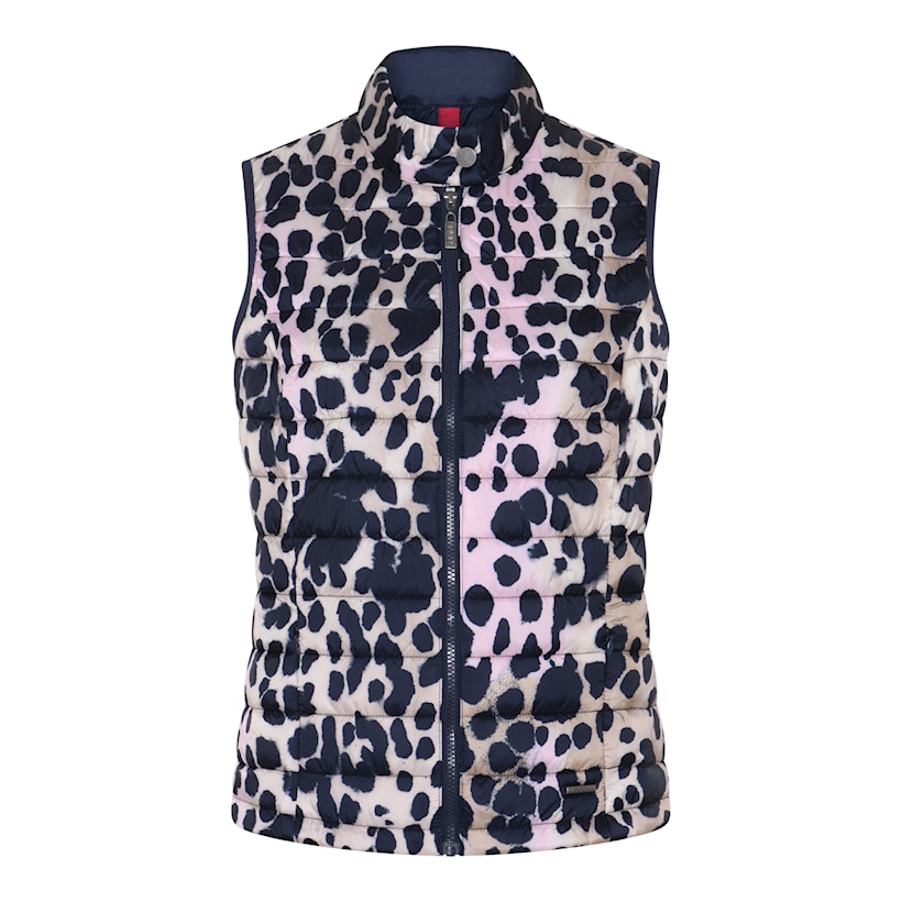 106 306 ANIMAL PRINT GILET Navy/Pink