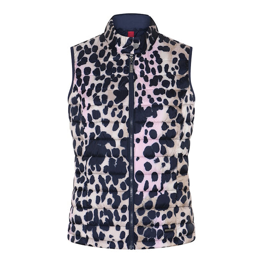 106 306 ANIMAL PRINT GILET Navy/Pink