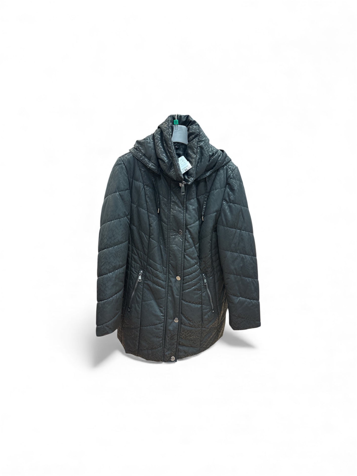 10610042 3/4 Puff Jkt Hood Shiny Fleck Black