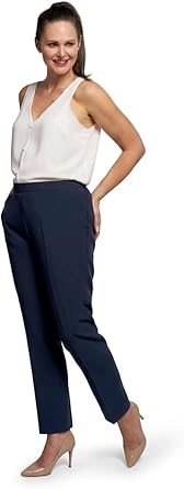 107Pbt IRIS ALL ELASTIC 25INCH LEG CLASSIC TROUSERS Navy