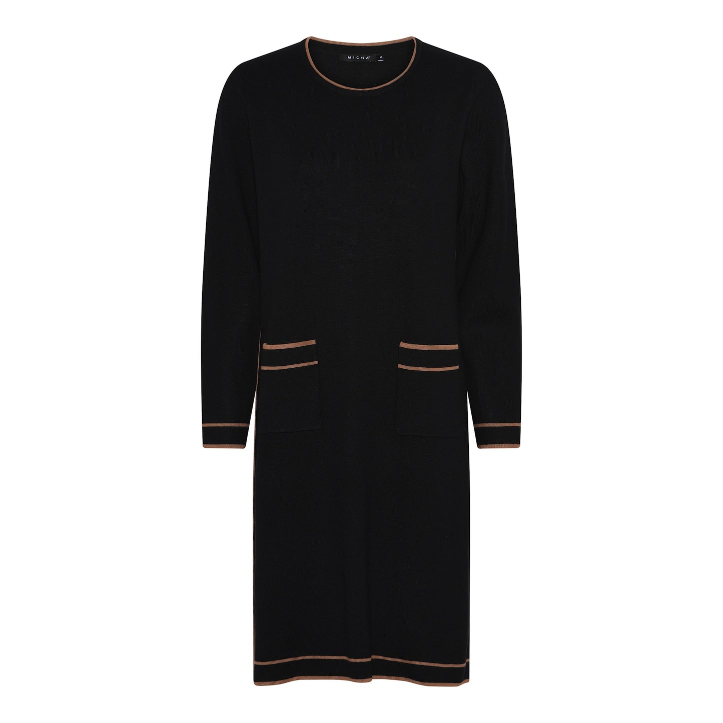 115 927 Knit Straight Dress Trim Black/Tan