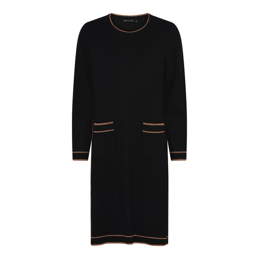 115 927 Knit Straight Dress Trim Black/Tan