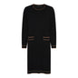 115 927 Knit Straight Dress Trim Black/Tan
