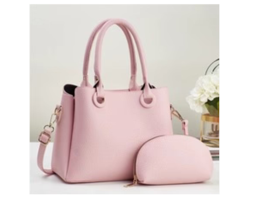 1152 Small 3 Pocket Bag With Makeup Pou Pink