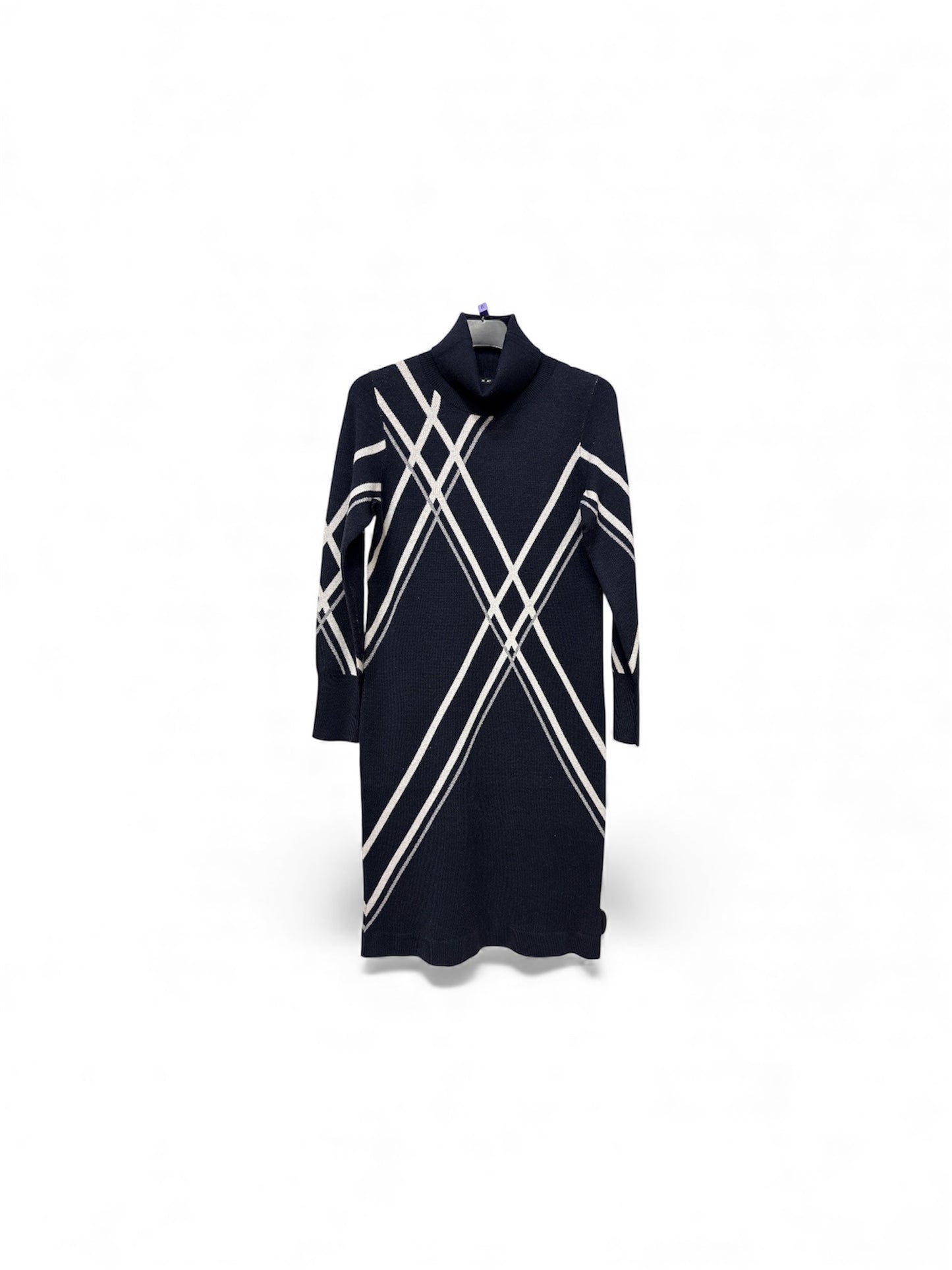 115 925 Polo Nck Knee Length Dress Navy/White