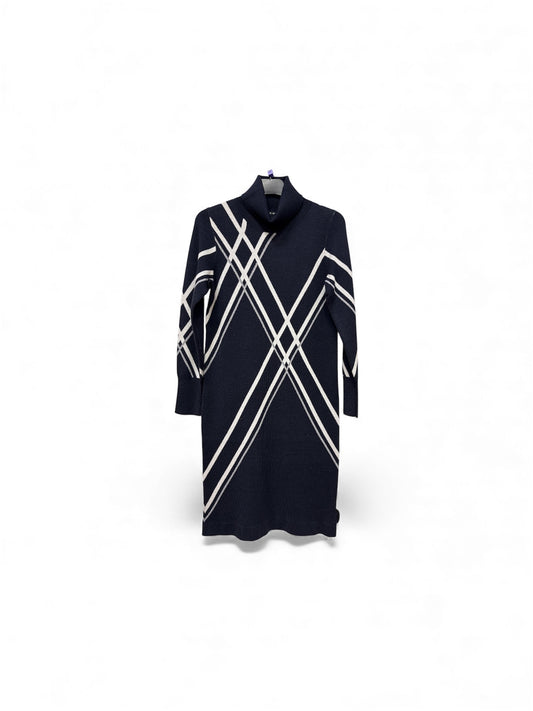 115 925 Polo Nck Knee Length Dress Navy/White