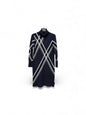 115 925 Polo Nck Knee Length Dress Navy/White