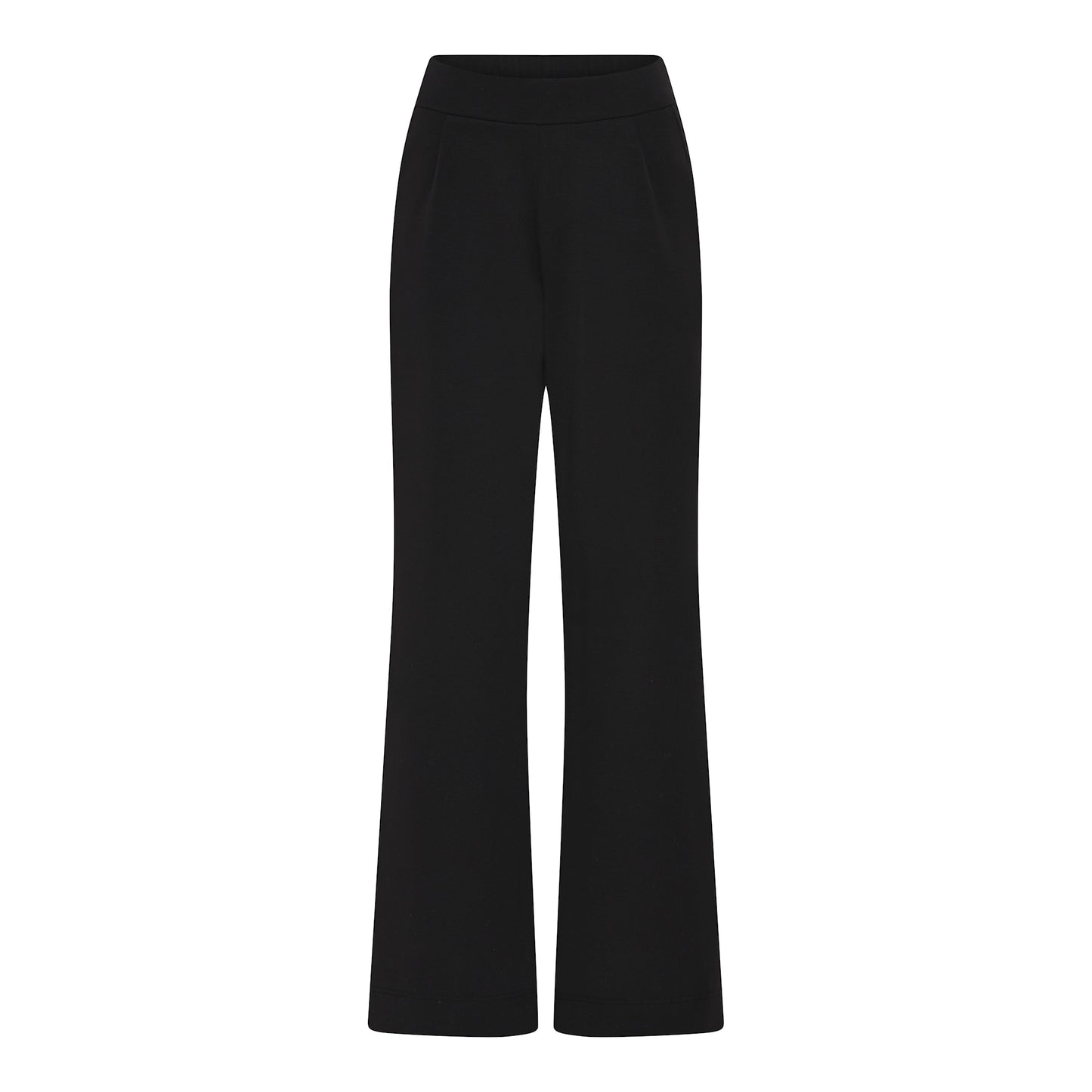 121 856 Straight Leg Elastic Waist Trous Black