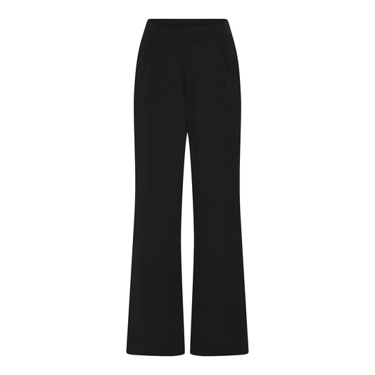 121 856 Straight Leg Elastic Waist Trous Black