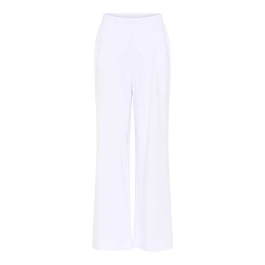 121 898 Wide Leg Soft Pin Tuck Trousers White