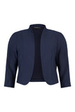 57667 Linen Feel Bolero Style Jacket Navy